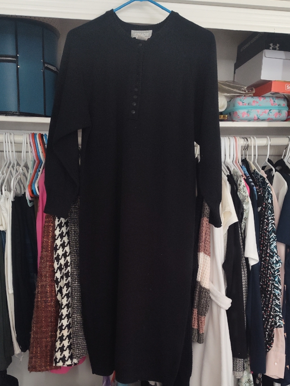 Jordache Black Sweater Dress VTG